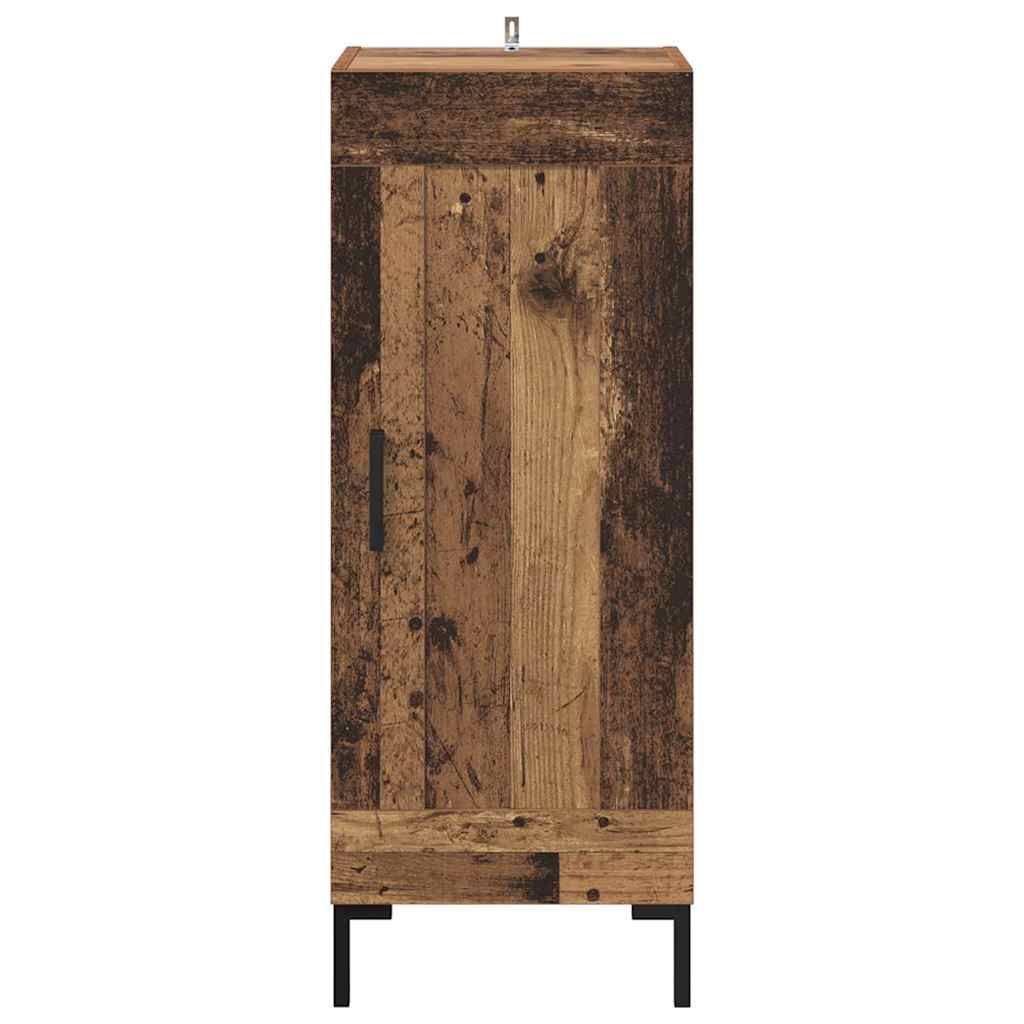 vidaXL Sideboard Olden Altholz 34,5 x 34 x 90 cm Verbundholz und Eisen