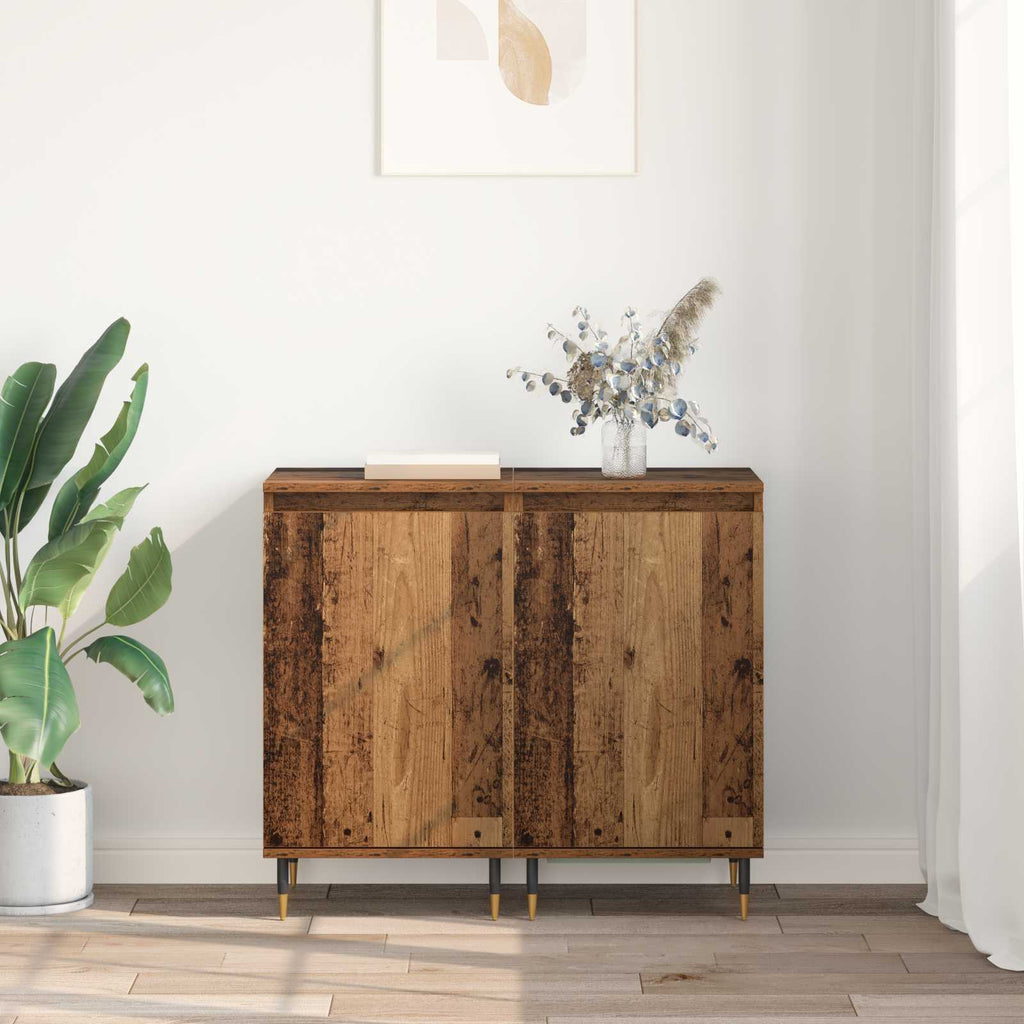 vidaXL Sideboard 2 pcs Altholz 40 x 35 x 70 cm Verbundholz und Eisen