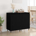 vidaXL Sideboard 2 pcs Schwarz Eichen-Optik 40 x 35 x 70 cm