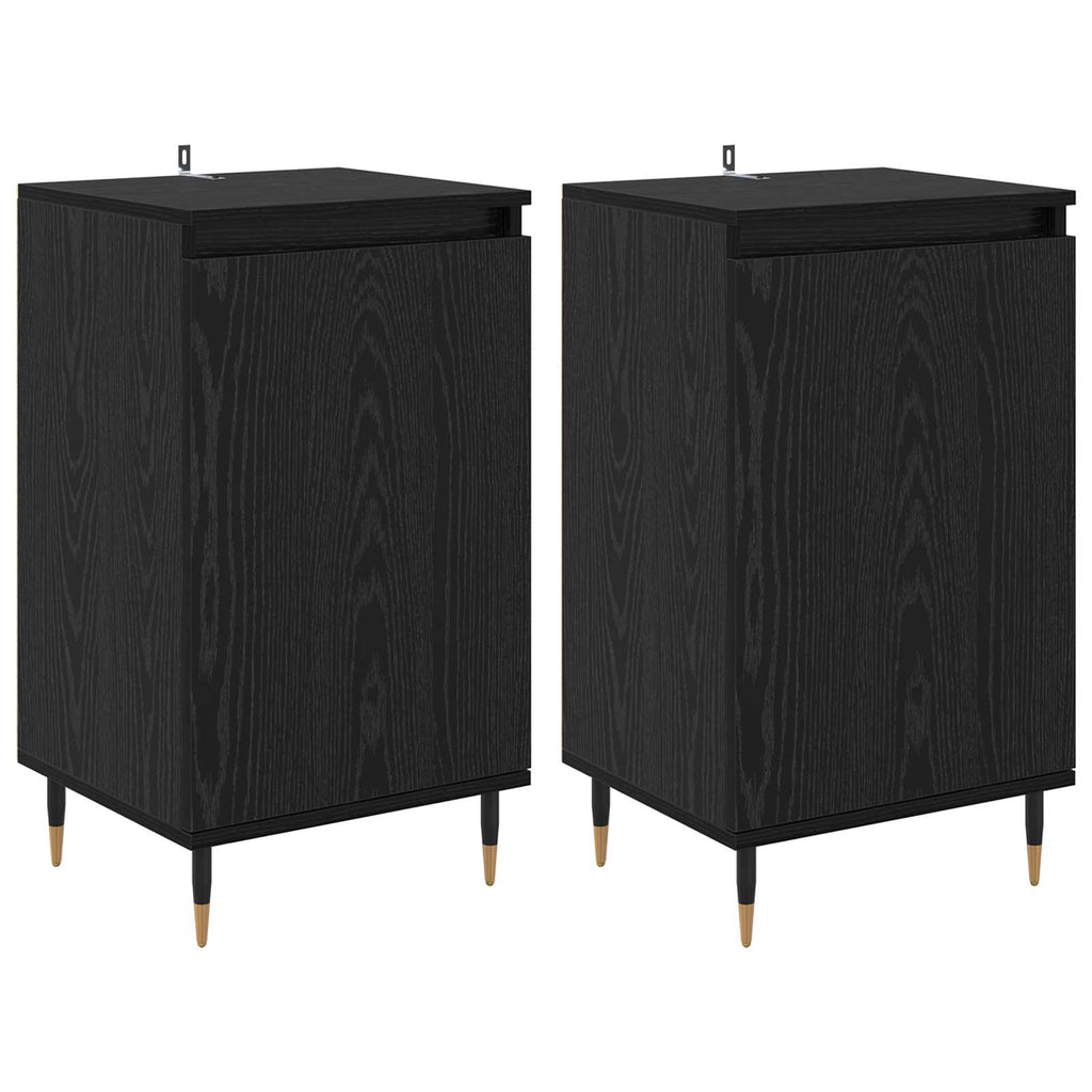 vidaXL Sideboard 2 pcs Schwarz Eichen-Optik 40 x 35 x 70 cm