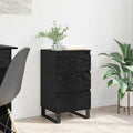 vidaXL Sideboard mit Schubladen Schwarz Eichen-Optik Holzwerkstoff