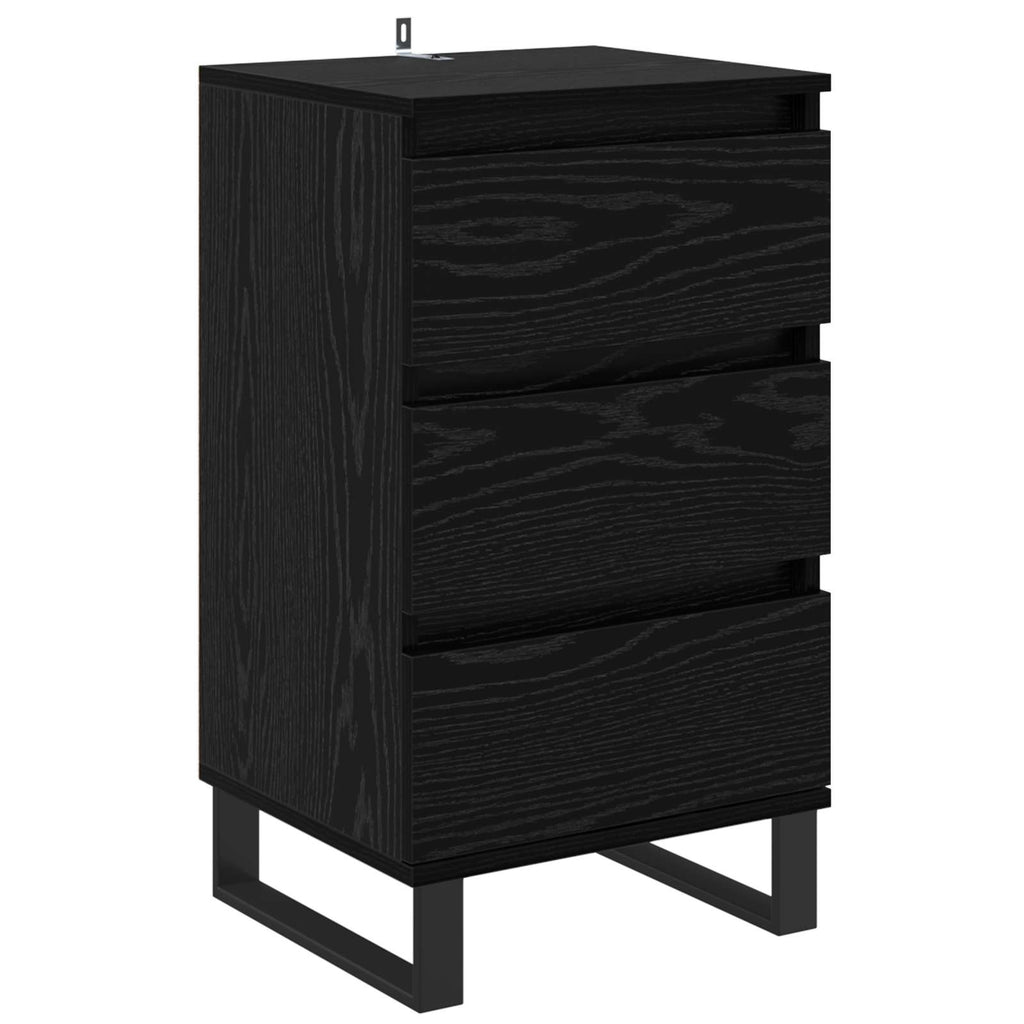 vidaXL Sideboard mit Schubladen Schwarz Eichen-Optik Holzwerkstoff