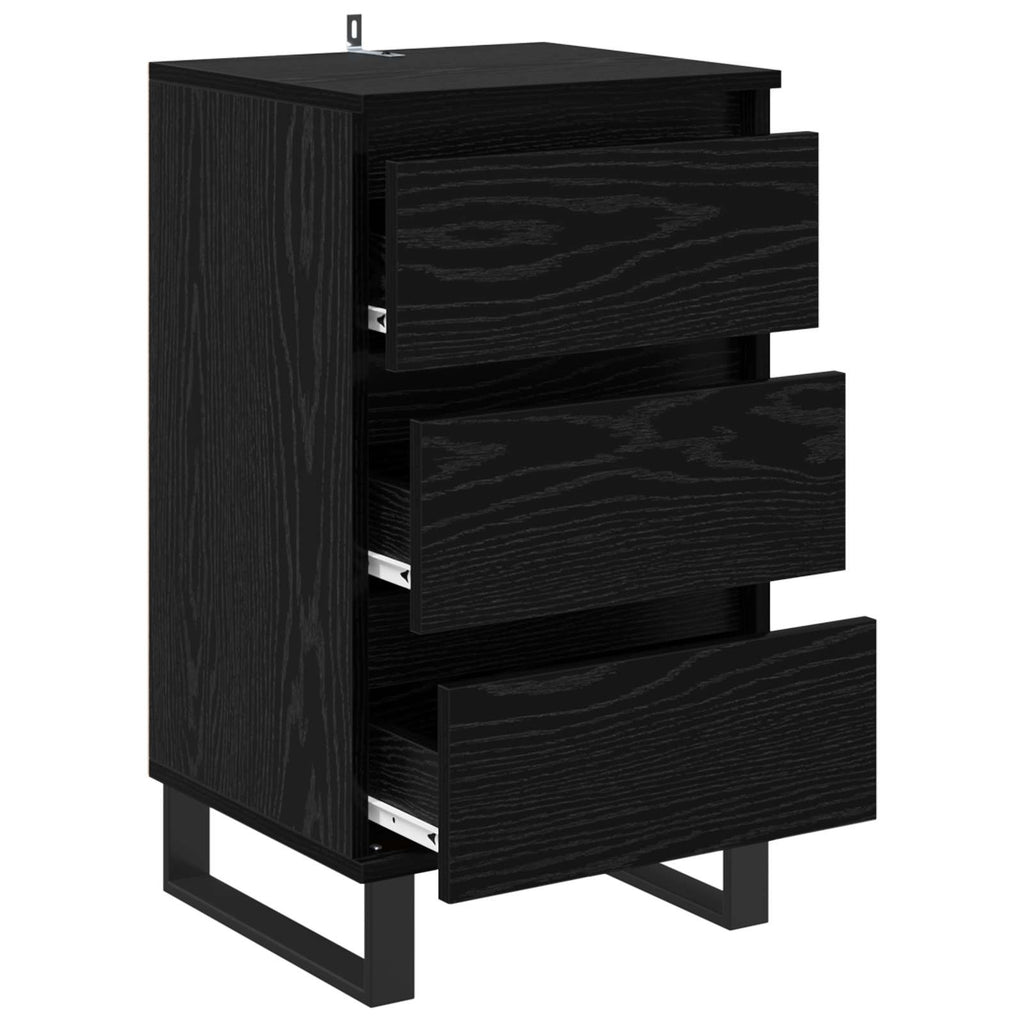 vidaXL Sideboard mit Schubladen Schwarz Eichen-Optik Holzwerkstoff