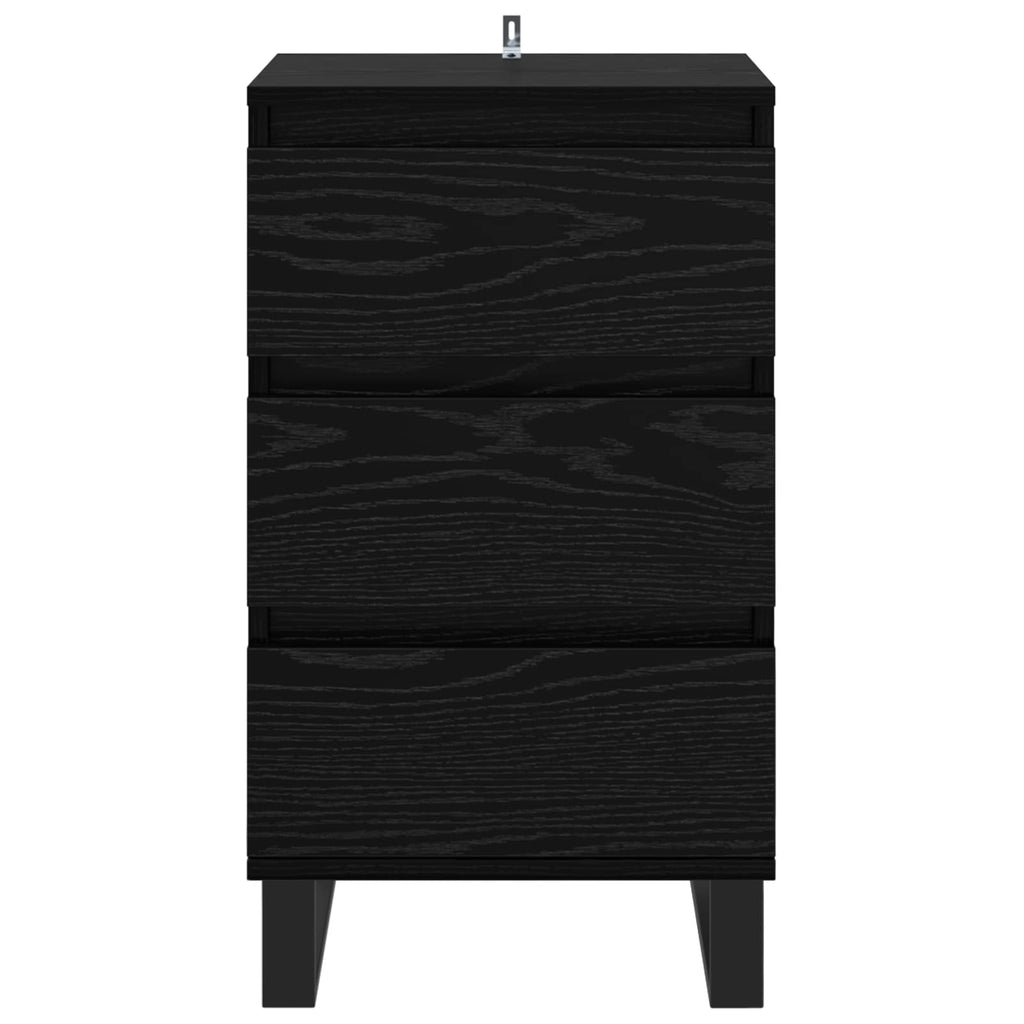 vidaXL Sideboard mit Schubladen Schwarz Eichen-Optik Holzwerkstoff