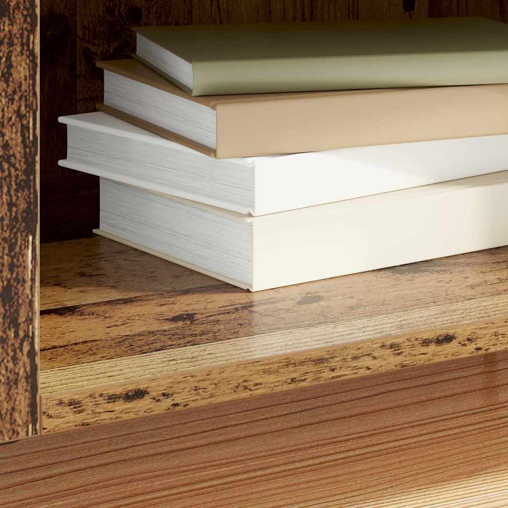 vidaXL Schallplattenschrank mit Regal mit Tür Altholz 121 x 38 x 48 cm