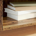 vidaXL Schallplattenschrank mit Regal mit Tür Altholz 121 x 38 x 48 cm