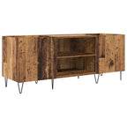 vidaXL Schallplattenschrank mit Regal mit Tür Altholz 121 x 38 x 48 cm