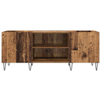 vidaXL Schallplattenschrank mit Regal mit Tür Altholz 121 x 38 x 48 cm
