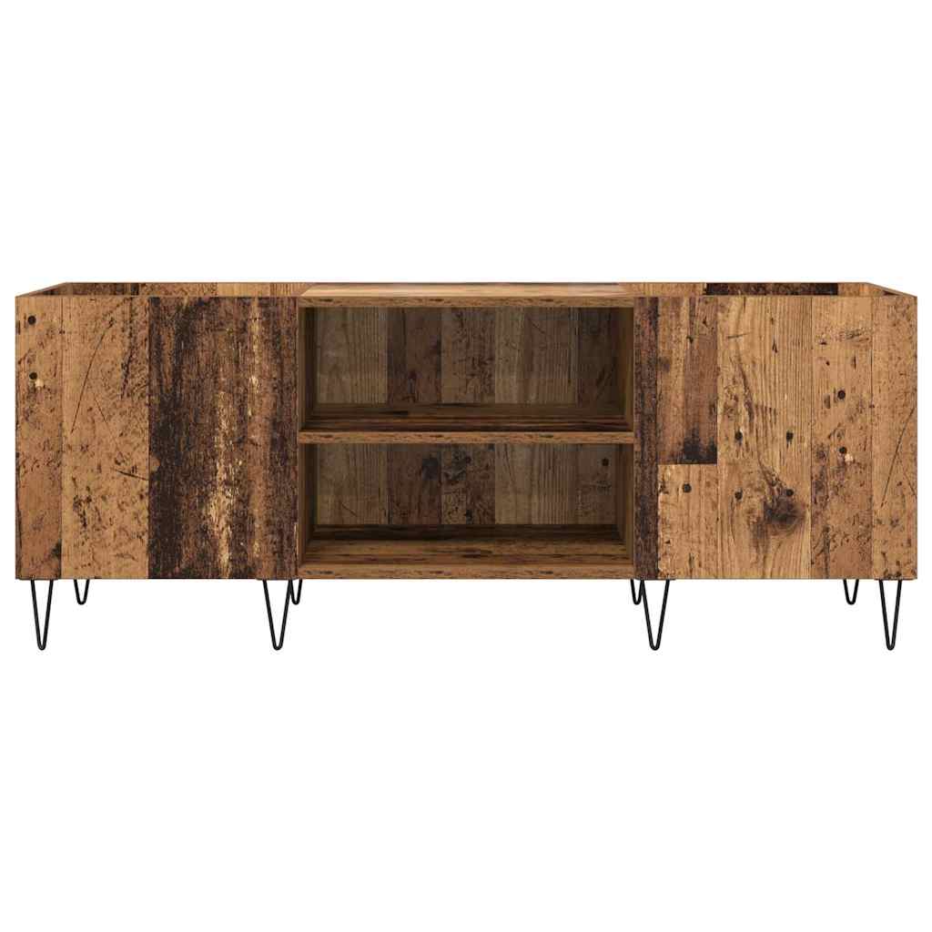 vidaXL Schallplattenschrank mit Regal mit Tür Altholz 121 x 38 x 48 cm