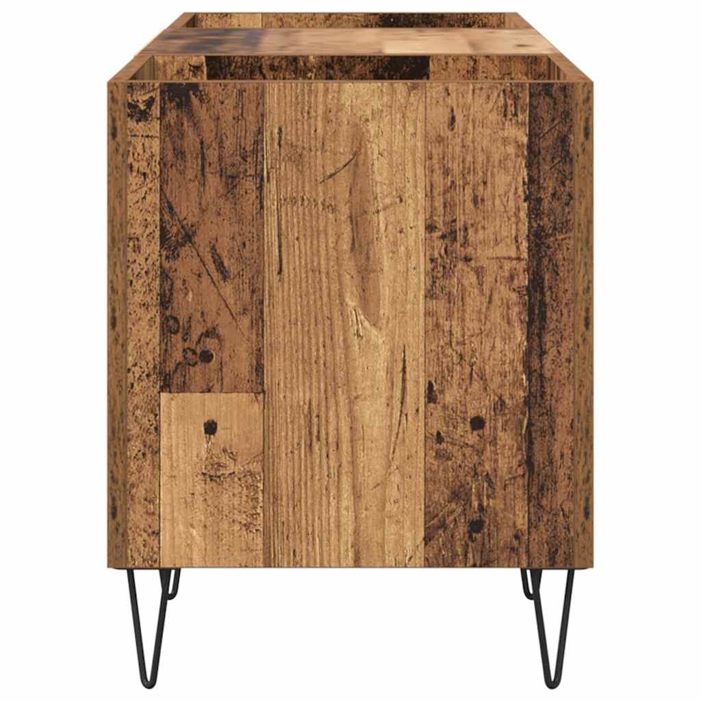vidaXL Schallplattenschrank mit Regal mit Tür Altholz 121 x 38 x 48 cm