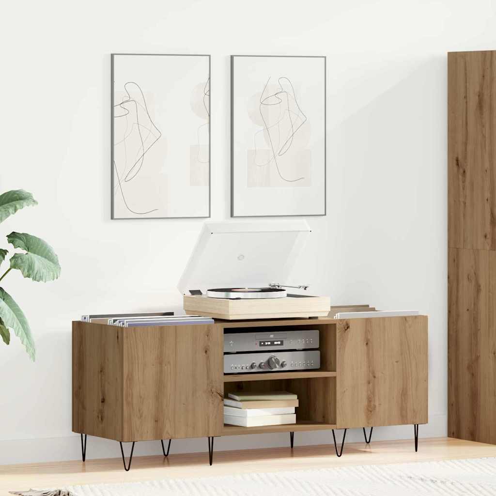 vidaXL Schallplattenschrank mit Regal Artisan-Eiche 121 x 38 x 48 cm