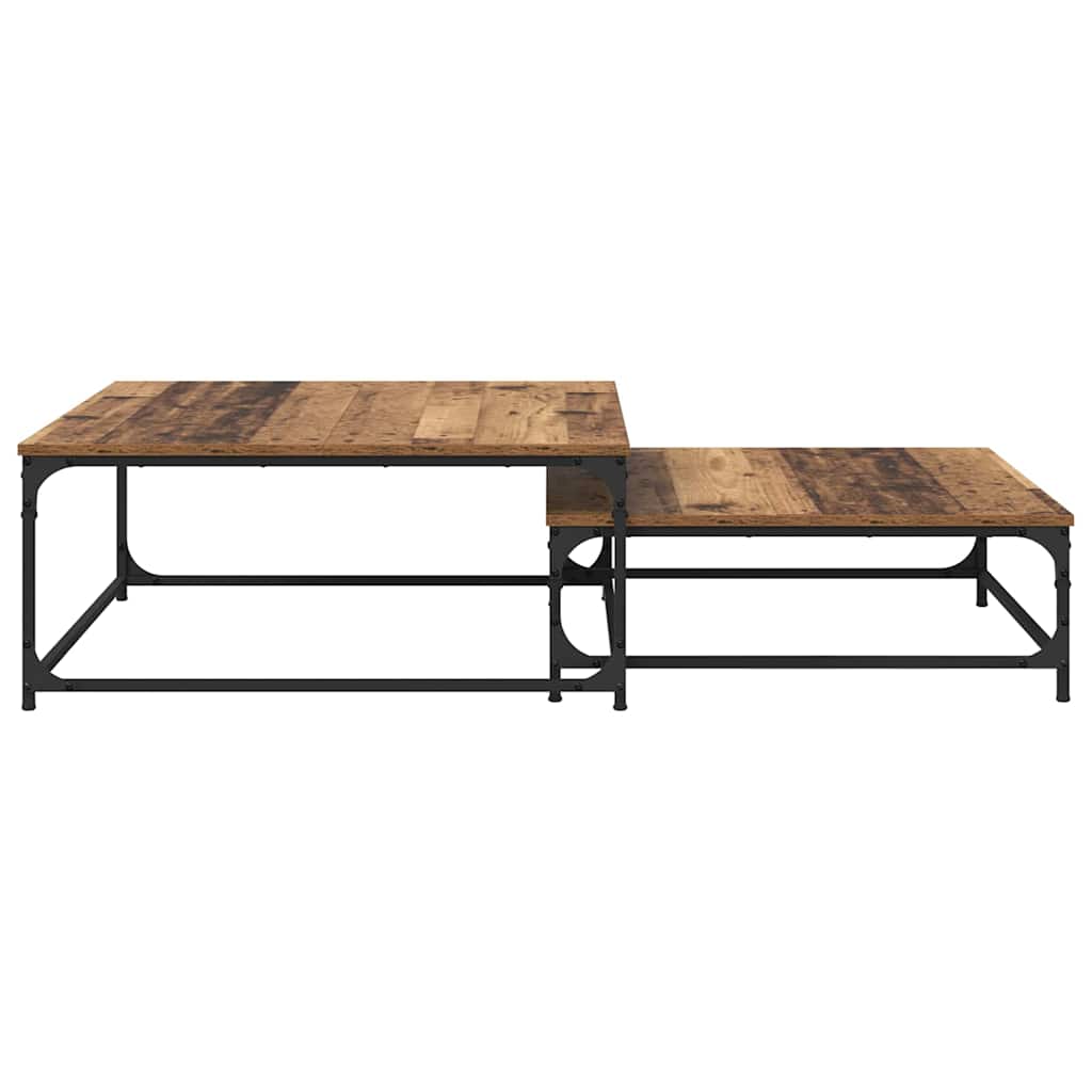 vidaXL Couchtisch 2 pcs Altholz Holzwerkstoff