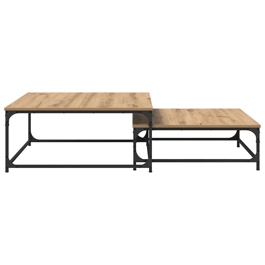 vidaXL Couchtisch 2 pcs Artisan-Eiche Holzwerkstoff