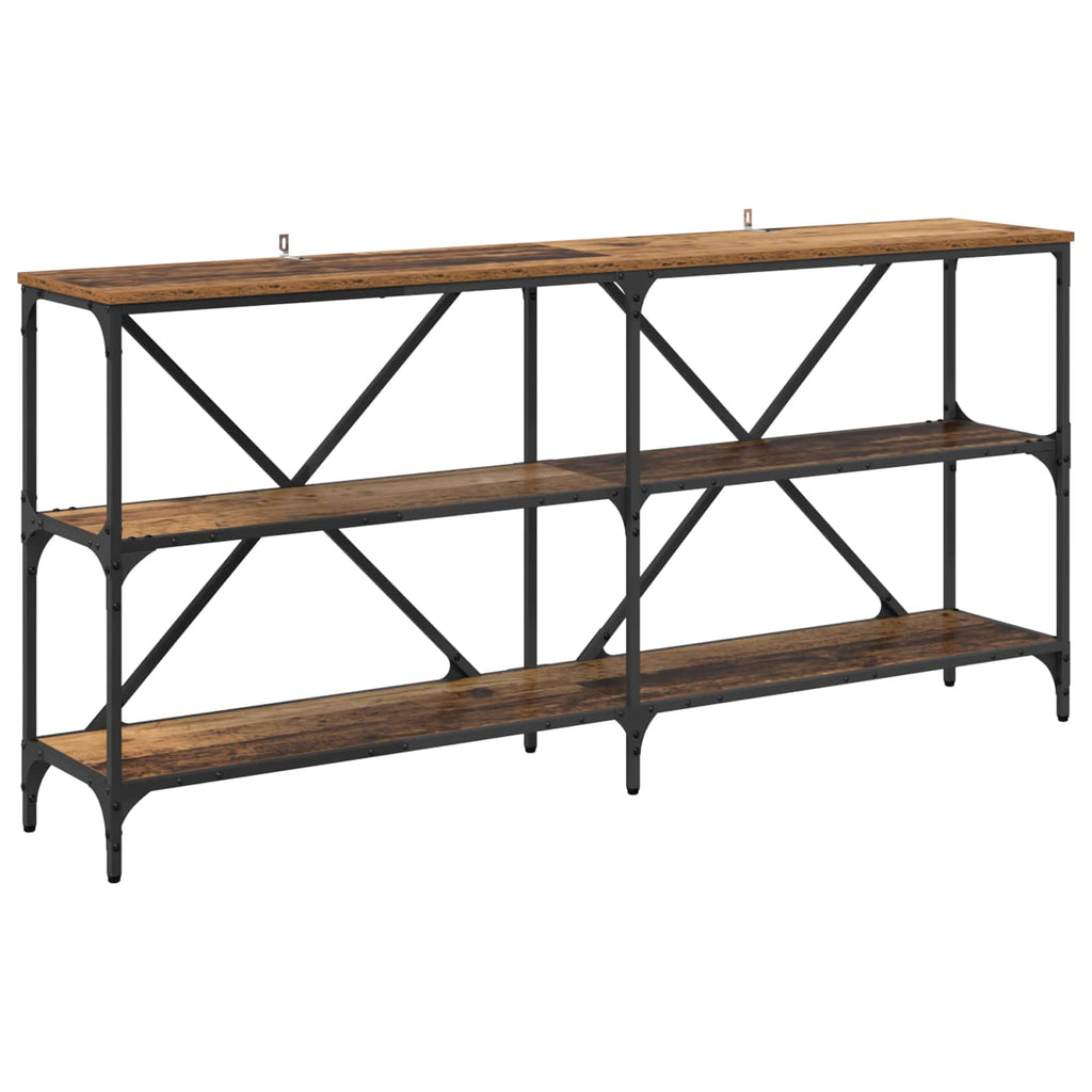 vidaXL Konsolentisch mit Regal Altholz 160 x 30 x 75 cm Holzwerkstoff