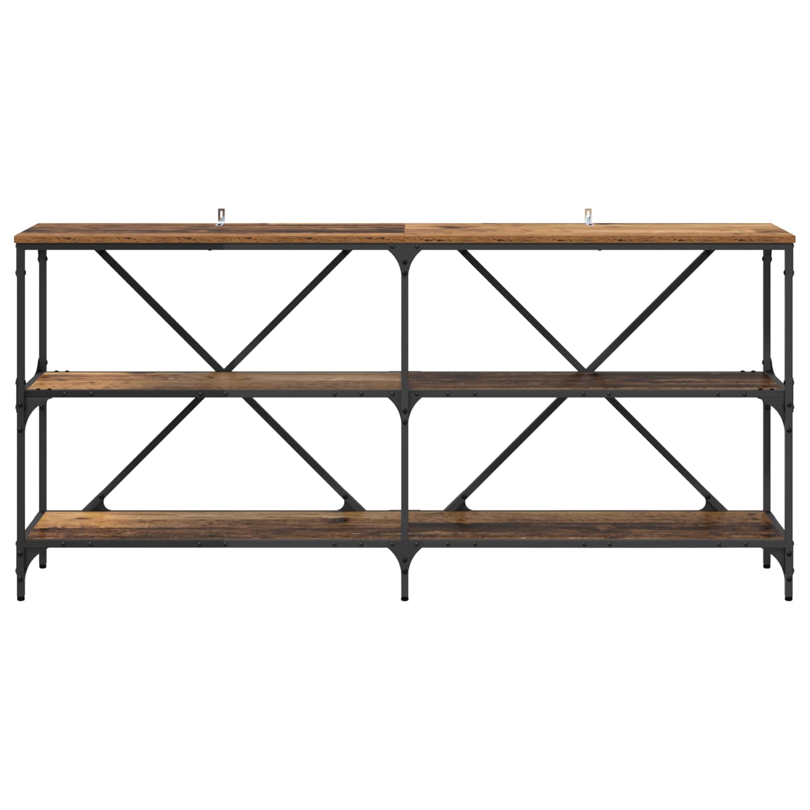 vidaXL Konsolentisch mit Regal Altholz 160 x 30 x 75 cm Holzwerkstoff