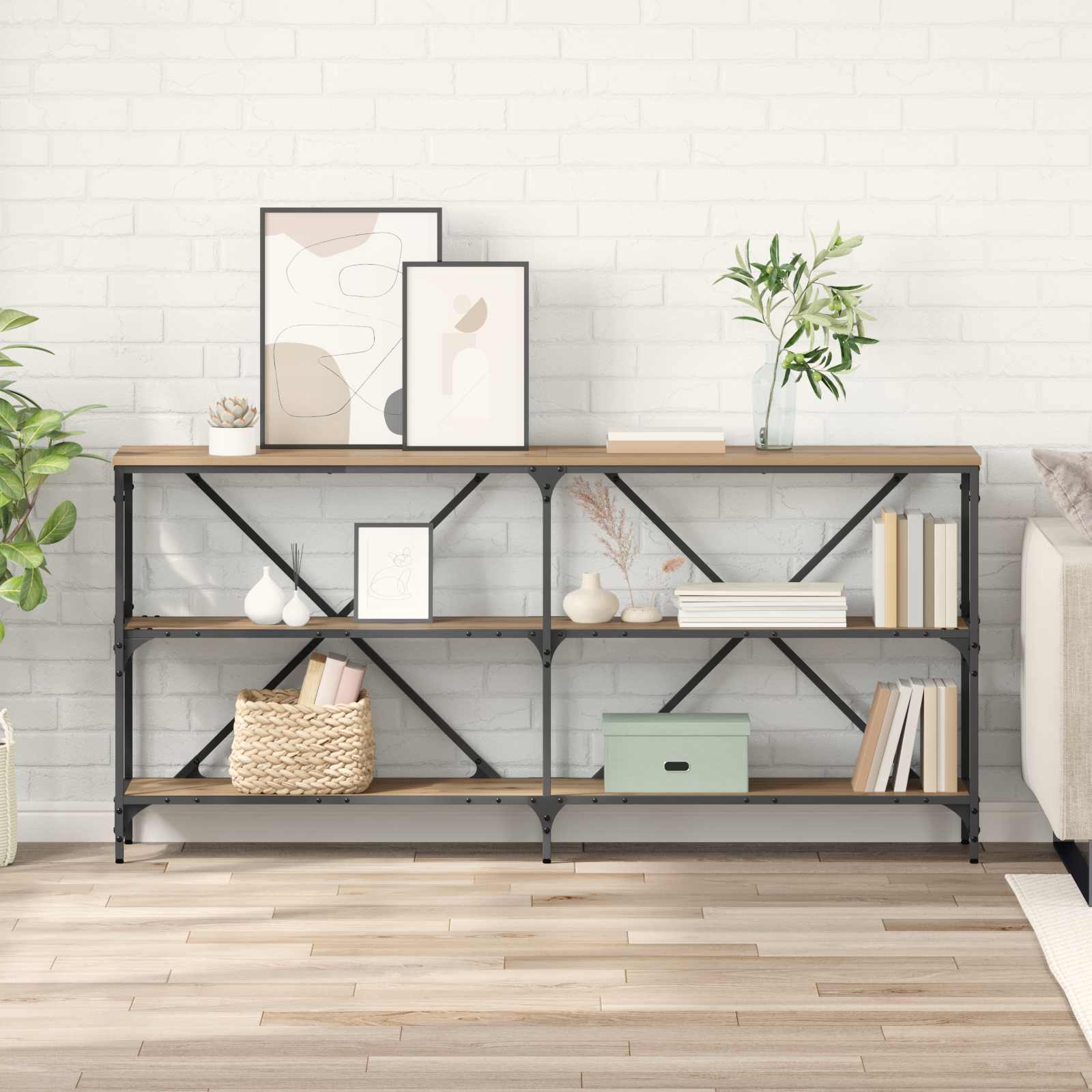 vidaXL Konsolentisch Artisan-Eiche 160 x 30 x 75 cm Holzwerkstoff