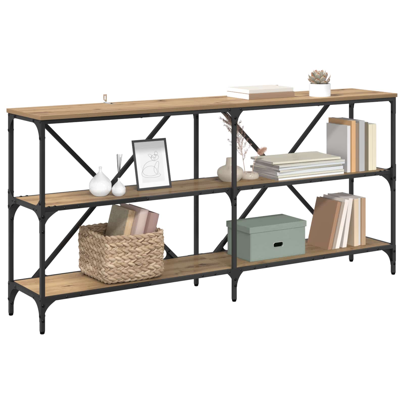 vidaXL Konsolentisch Artisan-Eiche 160 x 30 x 75 cm Holzwerkstoff