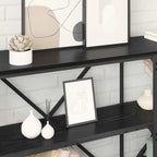 vidaXL Konsolentisch mit Regal Schwarz Eichen-Optik 160 x 30 x 75 cm