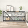 vidaXL Konsolentisch mit Regal Schwarz Eichen-Optik 160 x 30 x 75 cm