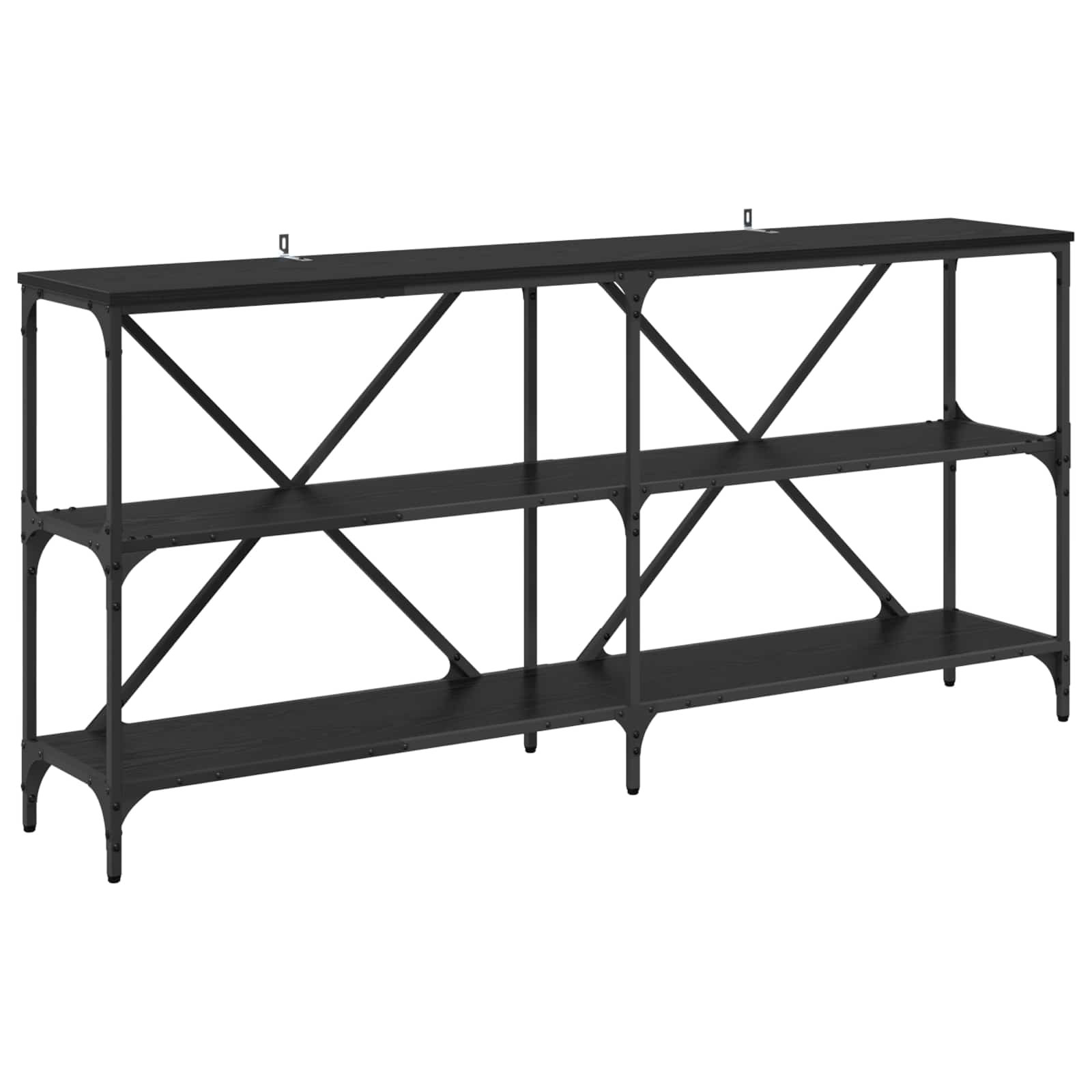 vidaXL Konsolentisch mit Regal Schwarz Eichen-Optik 160 x 30 x 75 cm