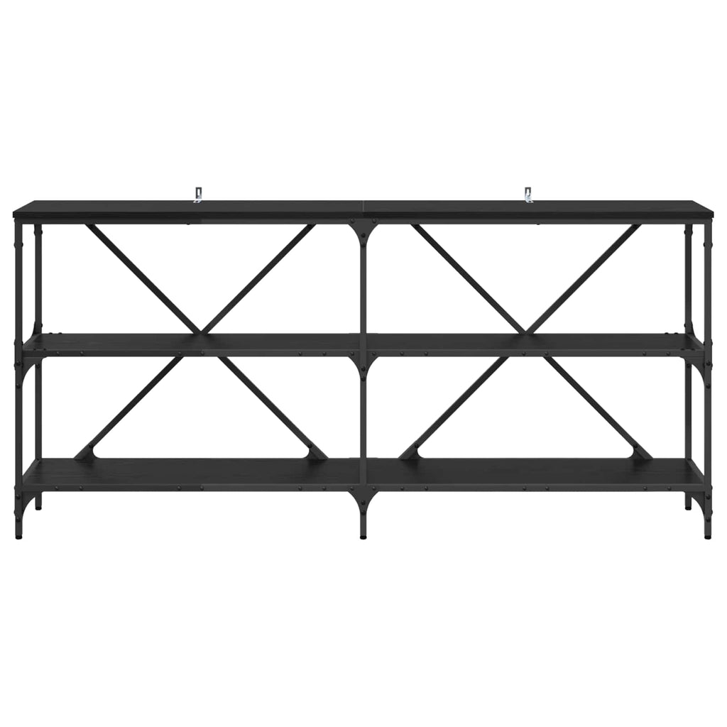 vidaXL Konsolentisch mit Regal Schwarz Eichen-Optik 160 x 30 x 75 cm