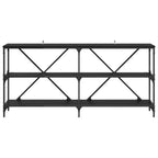 vidaXL Konsolentisch mit Regal Schwarz Eichen-Optik 160 x 30 x 75 cm