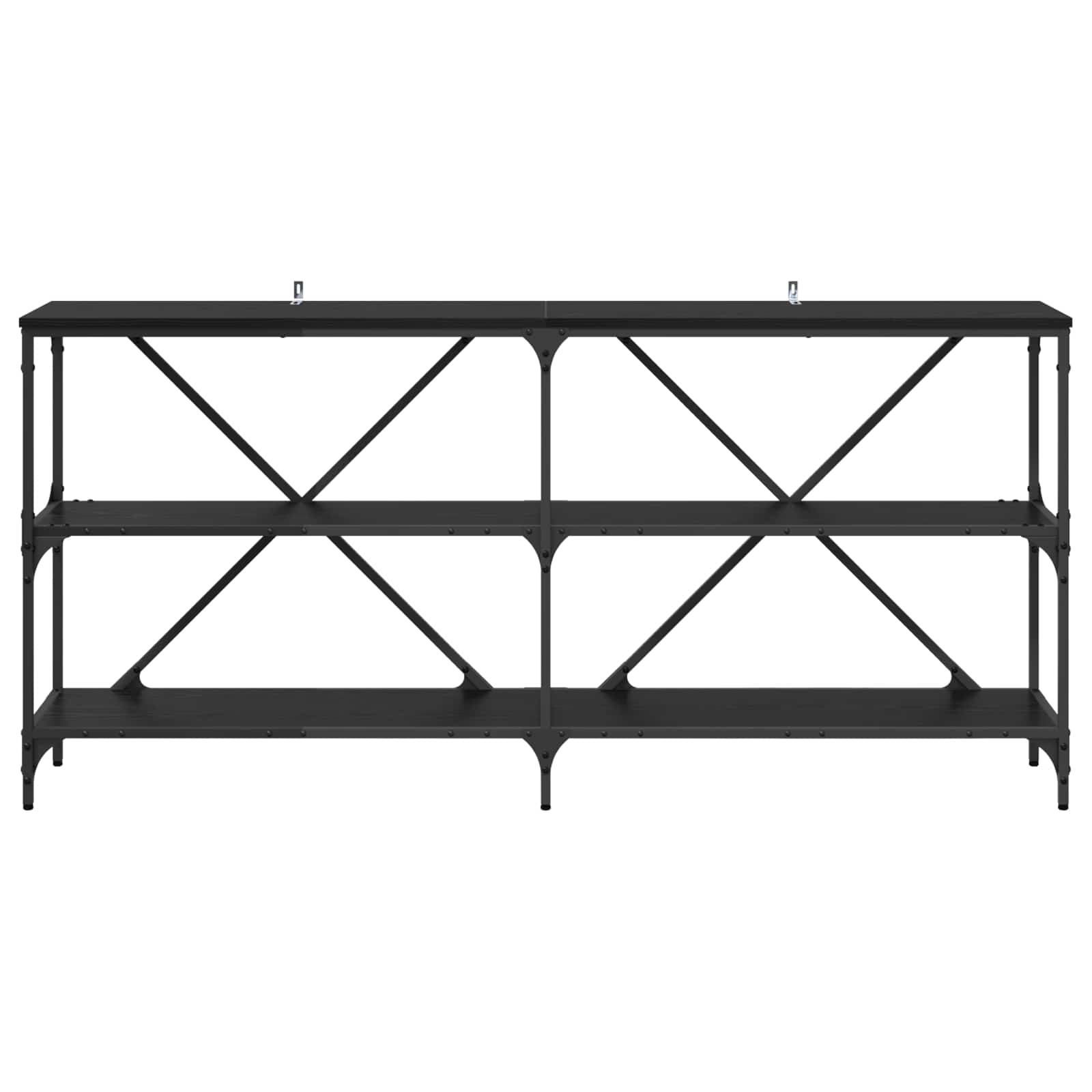 vidaXL Konsolentisch mit Regal Schwarz Eichen-Optik 160 x 30 x 75 cm
