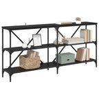vidaXL Konsolentisch mit Regal Schwarz Eichen-Optik 160 x 30 x 75 cm