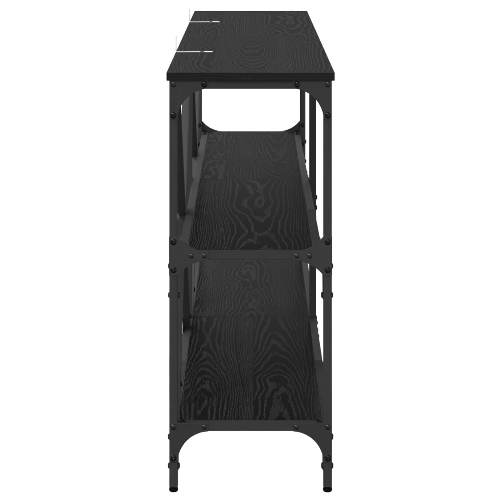 vidaXL Konsolentisch mit Regal Schwarz Eichen-Optik 160 x 30 x 75 cm