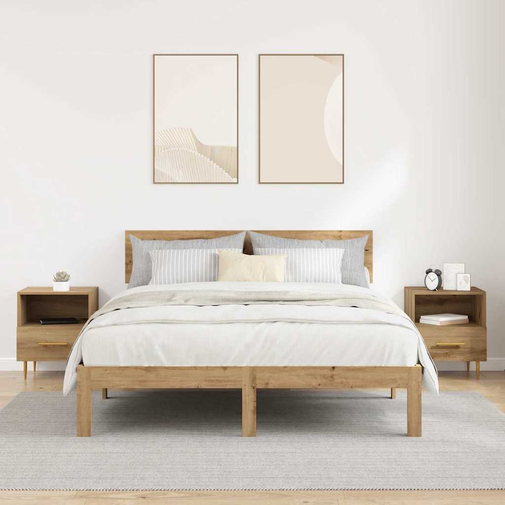 vidaXL Nachttisch 2 pcs Braun 40 x 35 x 47,5 cm Holzwerkstoff