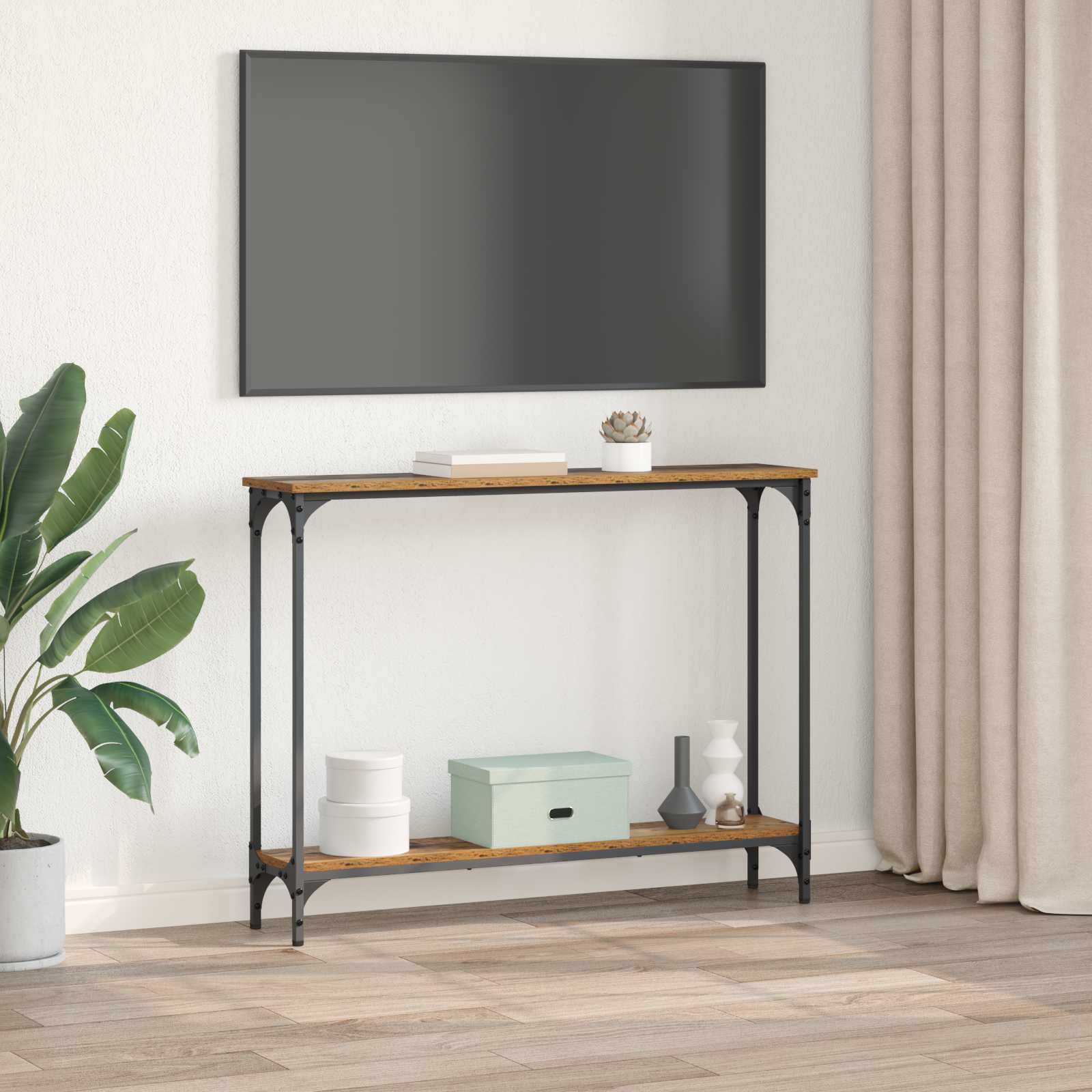 vidaXL Konsolentisch Altholz 100 x 22,5 x 75 cm Holzwerkstoff