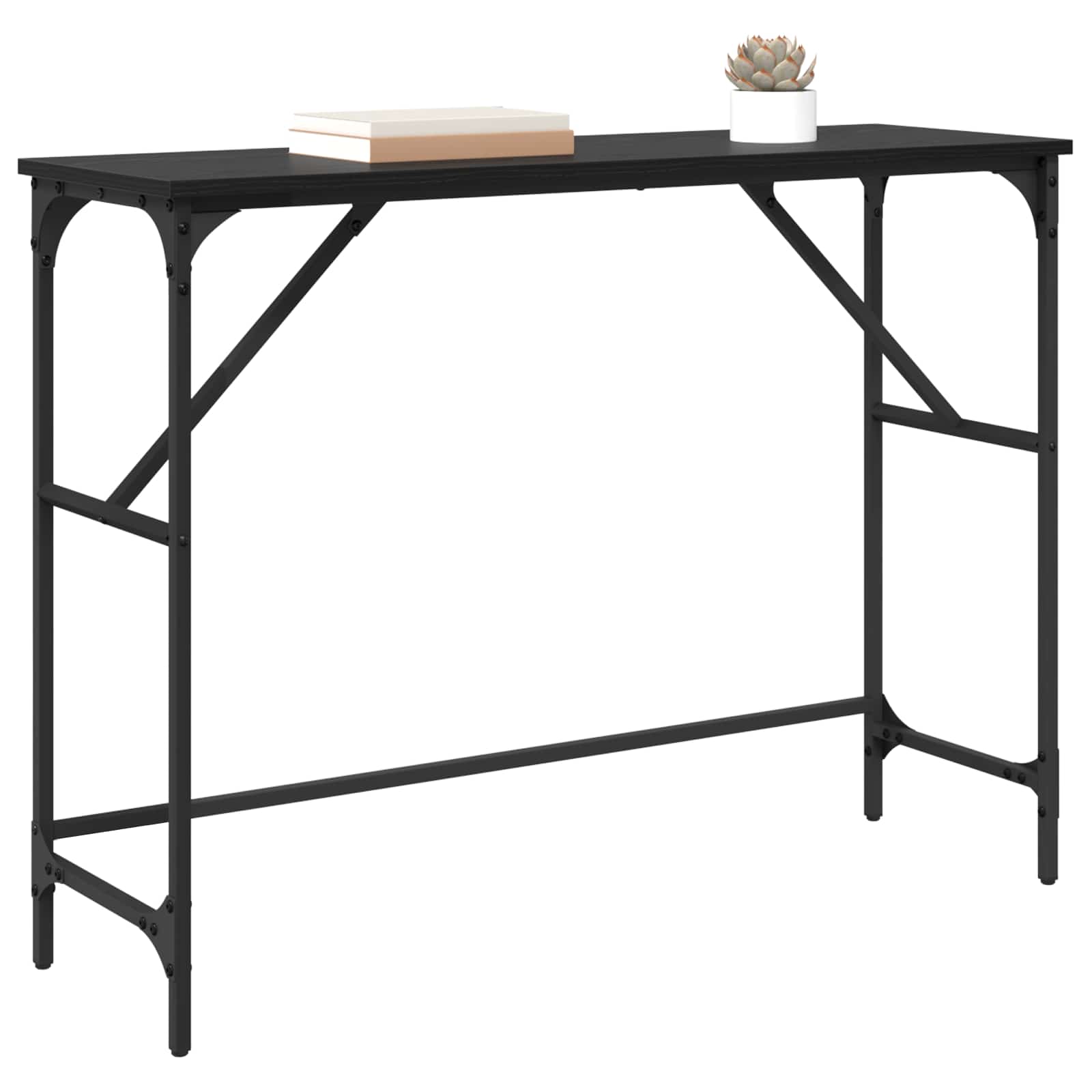 vidaXL Konsolentisch Schwarz Eichen-Optik 100 x 32 x 75 cm