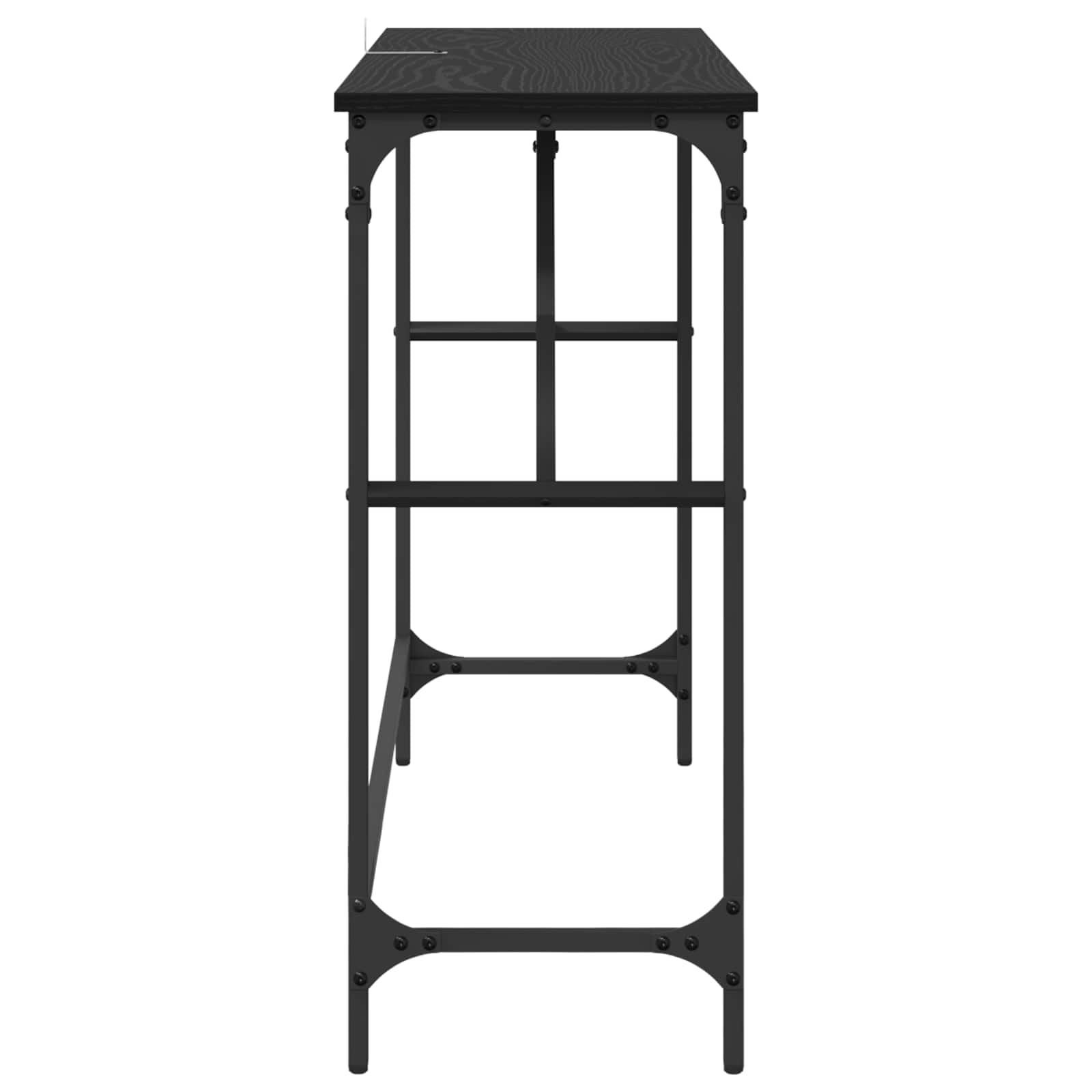 vidaXL Konsolentisch Schwarz Eichen-Optik 100 x 32 x 75 cm