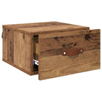 vidaXL Wandmontiertes Nachttischchen Altholz 35 x 35 x 20 cm