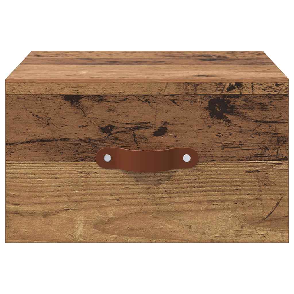 vidaXL Wandmontiertes Nachttischchen Altholz 35 x 35 x 20 cm