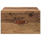 vidaXL Wandmontiertes Nachttischchen Altholz 35 x 35 x 20 cm