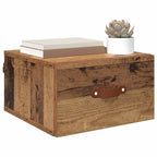 vidaXL Wandmontiertes Nachttischchen Altholz 35 x 35 x 20 cm