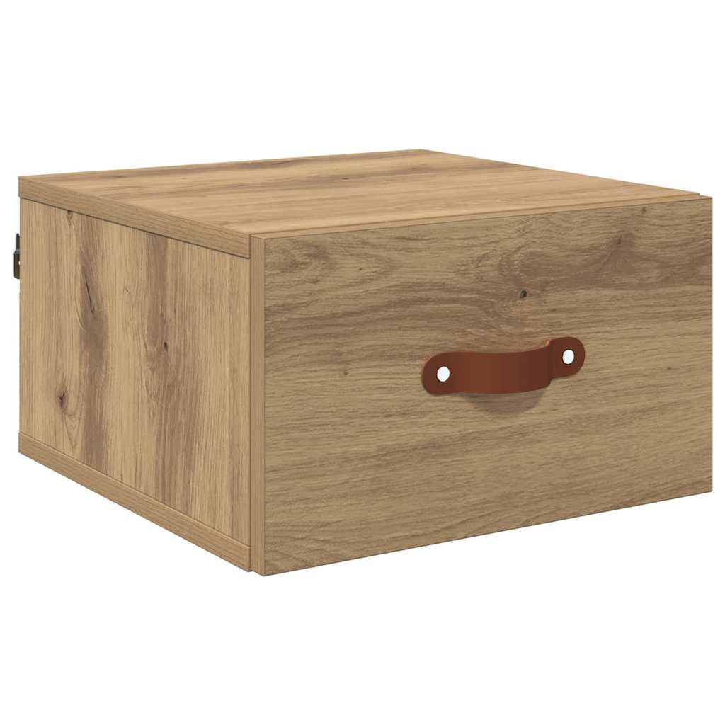 vidaXL Wandmontiertes Nachttischchen Artisan-Eiche 35 x 35 x 20 cm