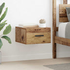 vidaXL Nachttisch Wandmontiert Altholz 35 x 35 x 20 cm Holzwerkstoff