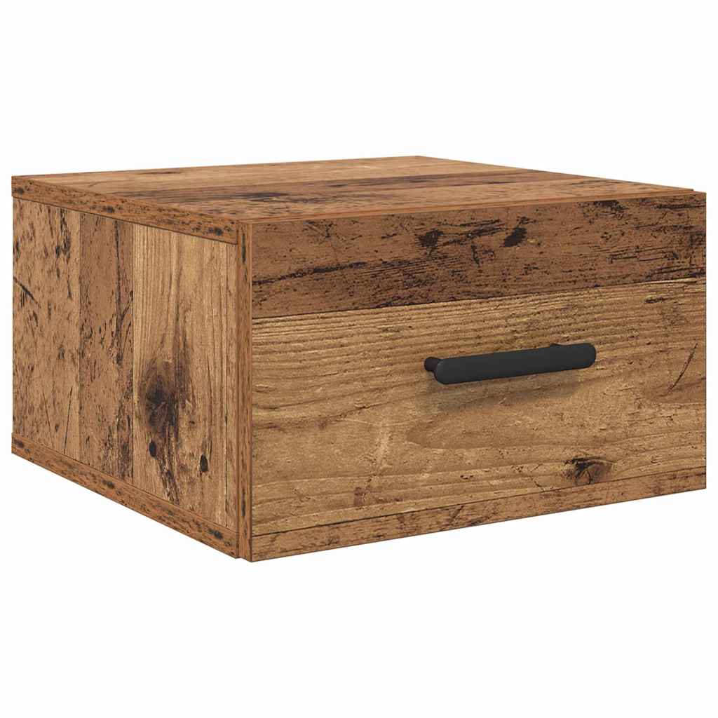 vidaXL Nachttisch Wandmontiert Altholz 35 x 35 x 20 cm Holzwerkstoff