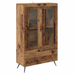 vidaXL Highboard Altholz 69,5 x 31 x 115 cm Engineered Wood und Glas