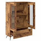 vidaXL Highboard Altholz 69,5 x 31 x 115 cm Engineered Wood und Glas