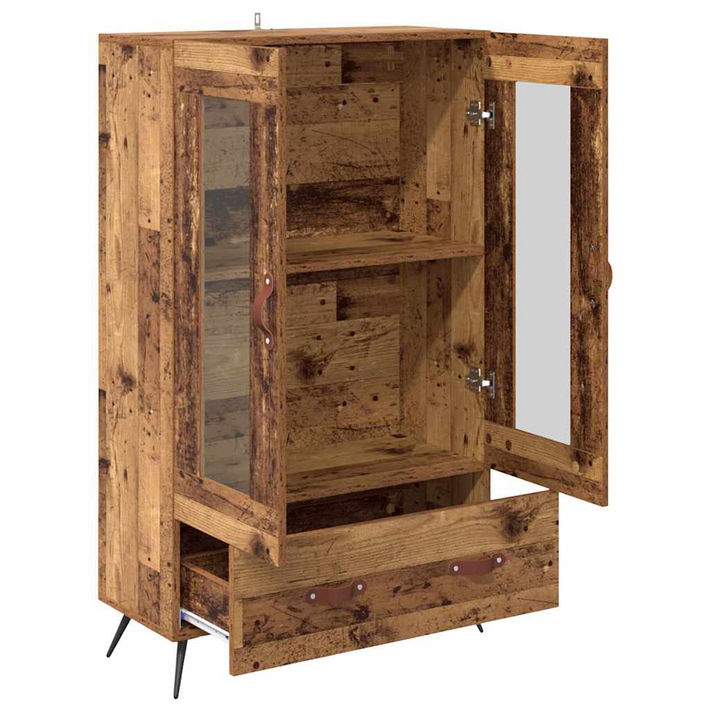 vidaXL Highboard Altholz 69,5 x 31 x 115 cm Engineered Wood und Glas