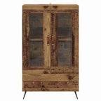 vidaXL Highboard Altholz 69,5 x 31 x 115 cm Engineered Wood und Glas