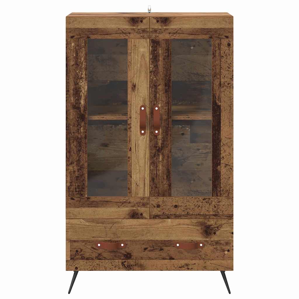 vidaXL Highboard Altholz 69,5 x 31 x 115 cm Engineered Wood und Glas