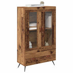 vidaXL Highboard Altholz 69,5 x 31 x 115 cm Engineered Wood und Glas