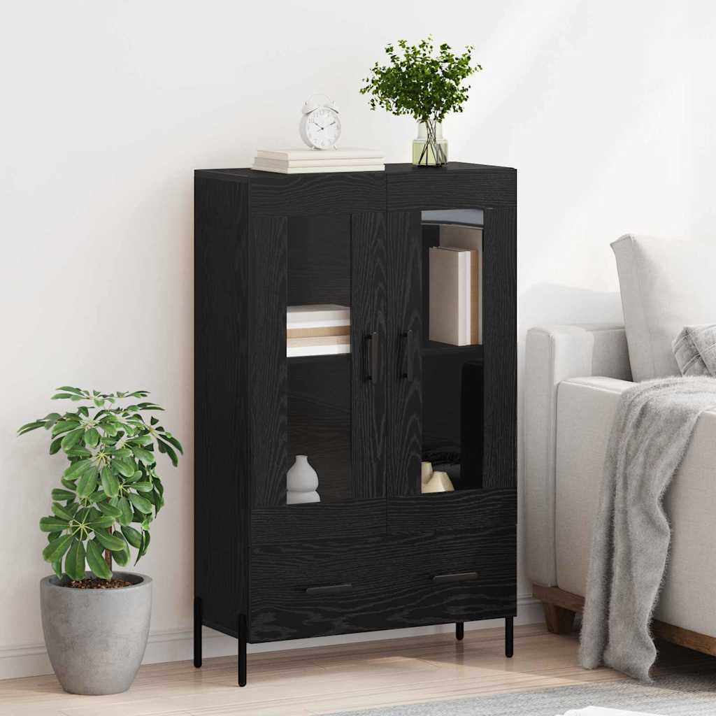 vidaXL Highboard Corona Schwarz Eichen-Optik 69,5 x 31 x 115 cm