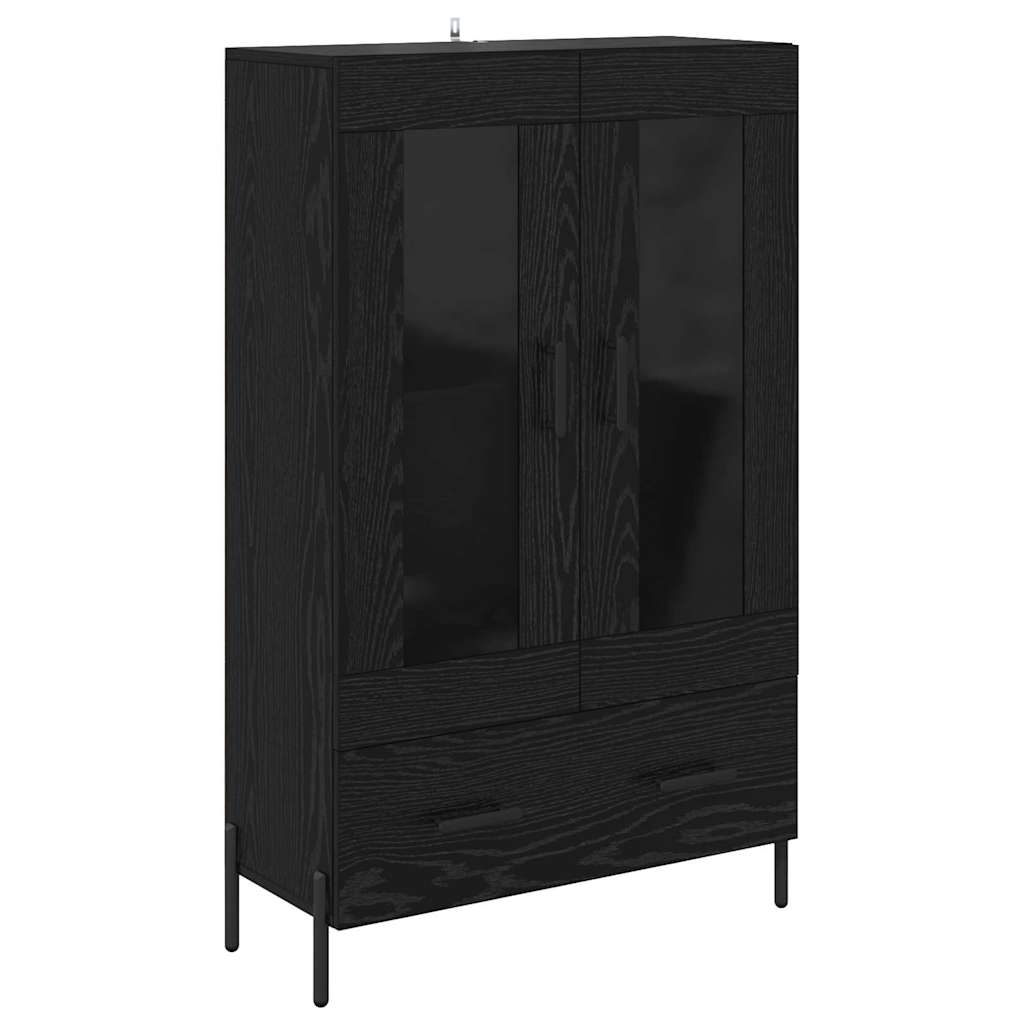 vidaXL Highboard Corona Schwarz Eichen-Optik 69,5 x 31 x 115 cm