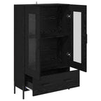 vidaXL Highboard Corona Schwarz Eichen-Optik 69,5 x 31 x 115 cm
