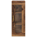 vidaXL Wandschrank Altholz 34,5 x 34 x 90 cm Engineered Wood und Glas